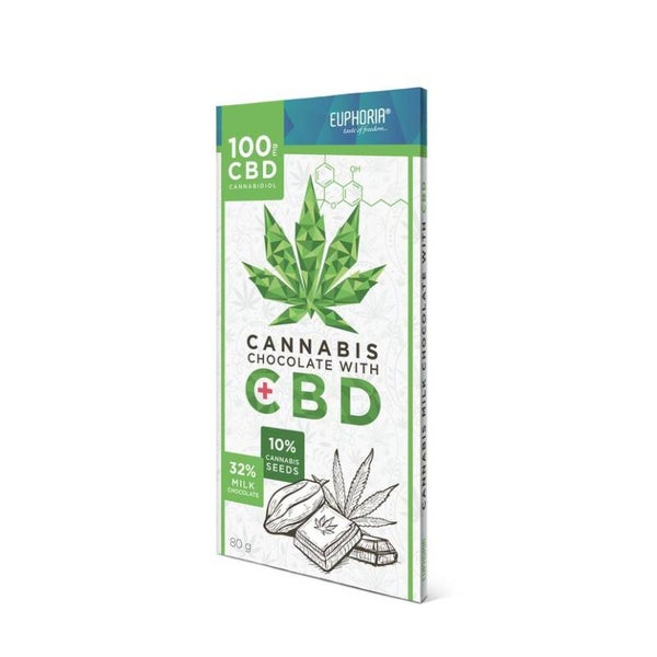 Chocolate de Leite EUPHORIA com 100mg de CBD - 80gr