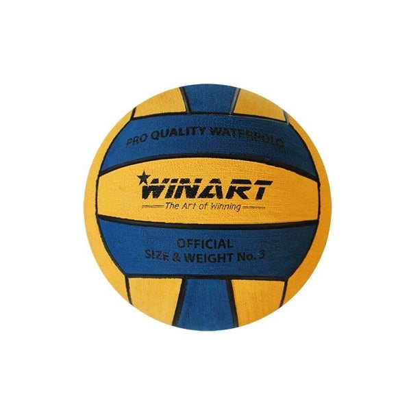 10 x Waterpolobal geel/blauw (Winart) - MINIPOLO maat 3
