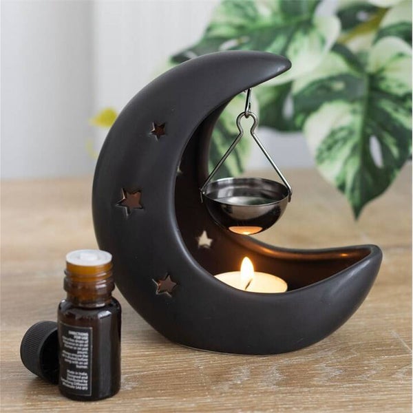 Quemador Colgante con Forma de Luna Creciente Negra