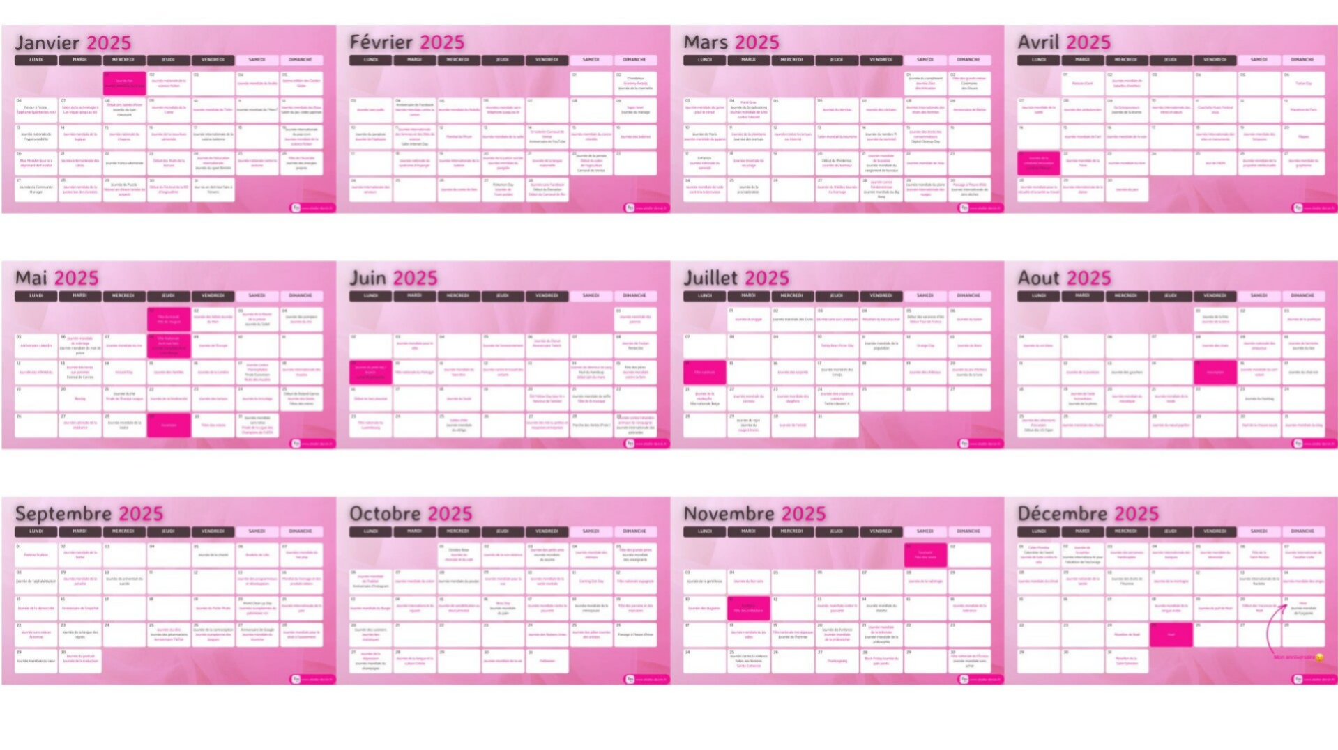 Marronnier 2025 - Calendrier annuel pour planifier vos campagnes de communication