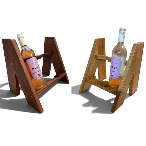 Handmade Wooden Wine & Champagne Bottle Display Stand