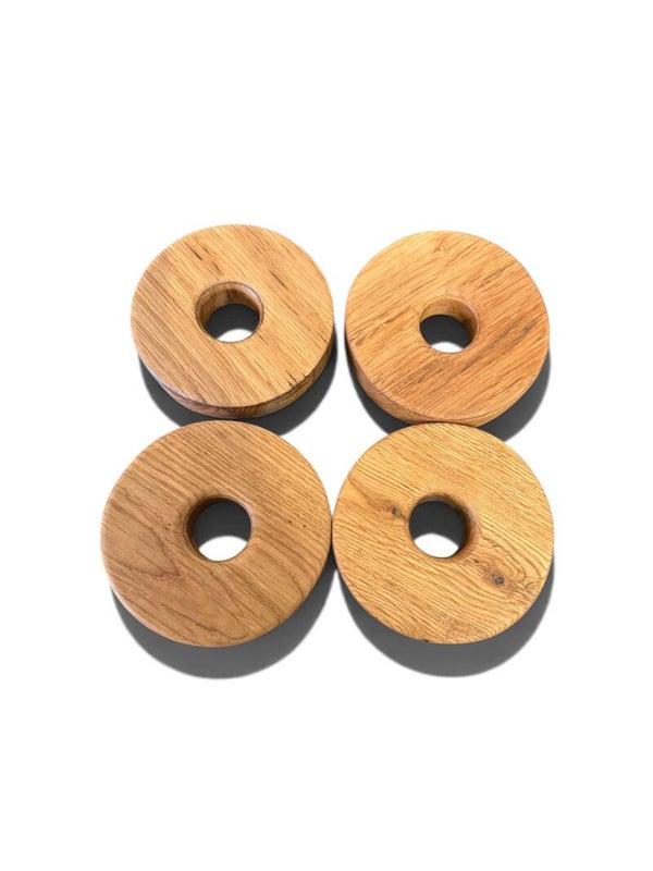 The Donut – Set of 4 Handmade Solid Oak Coasters
