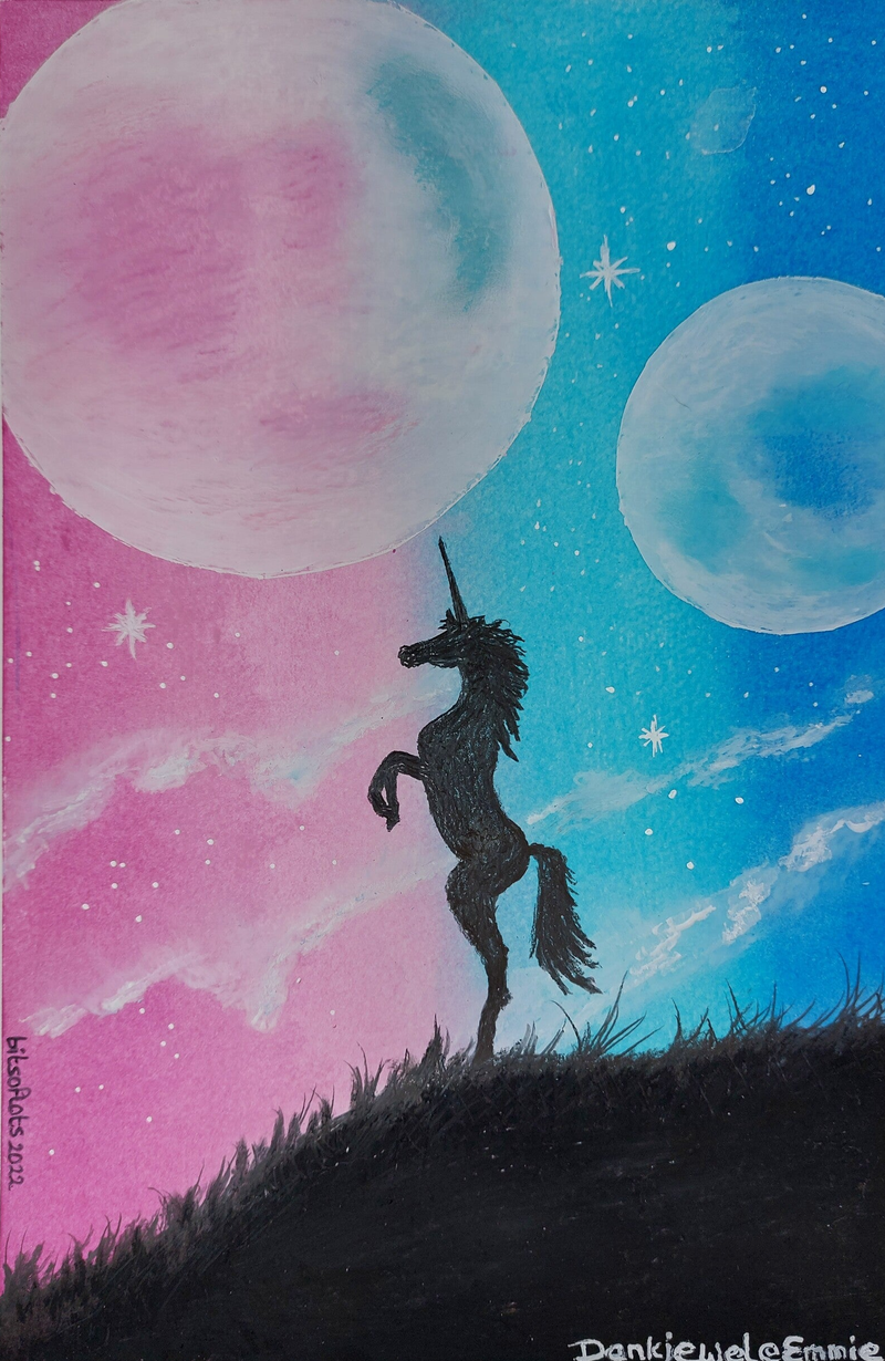 oil pastel Unicorn