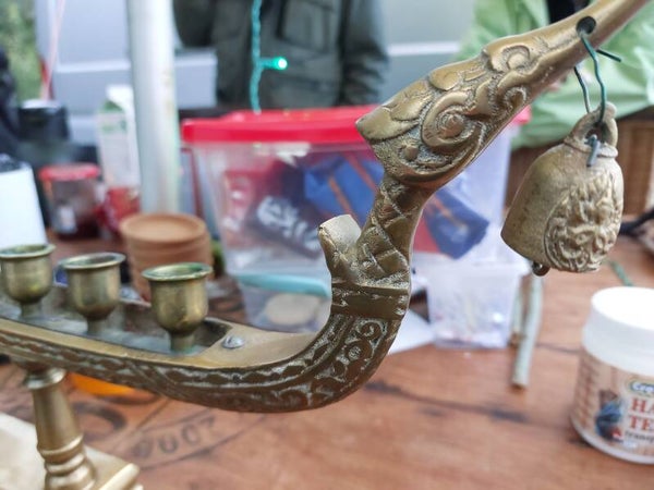 Dragon candle holder copper