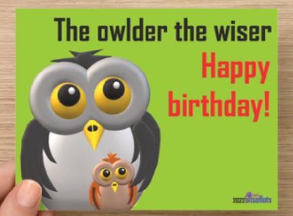 OWL "The Owlder The Wiser" - Postcard