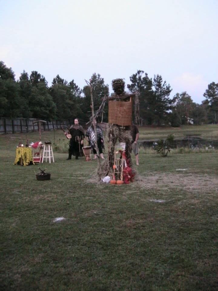 The Wickerman filled with wishes, prayers and offerings; ready to be set ablaze.