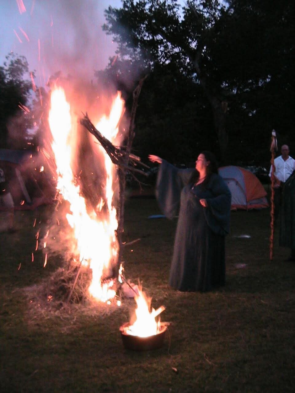 After calling out to the dragons to come carry our petitions and offerings to the Gods. I plunge a fires stake into his heart.