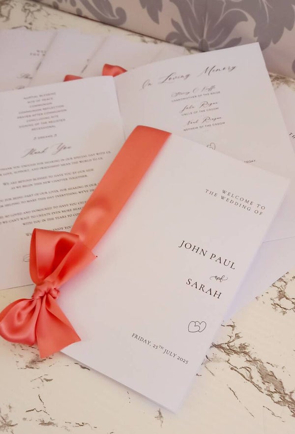 A5 8 Page Ceremony Program, Order of Service with icons digital download - template