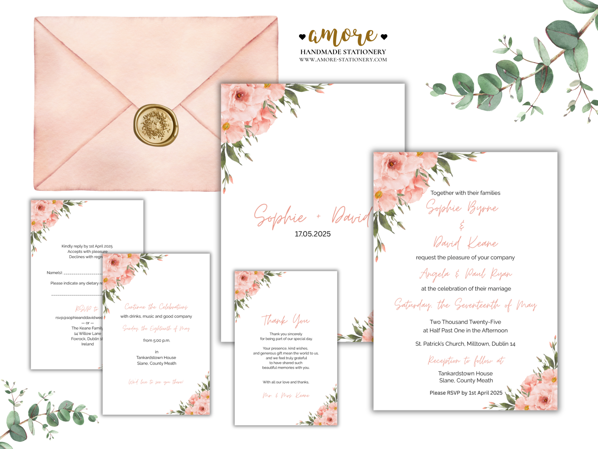 Peach Digital Invitation Suite 5 x Templates