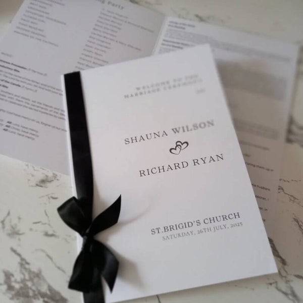 A5 Ceremony Booklet - Full Booklet - with ribbon