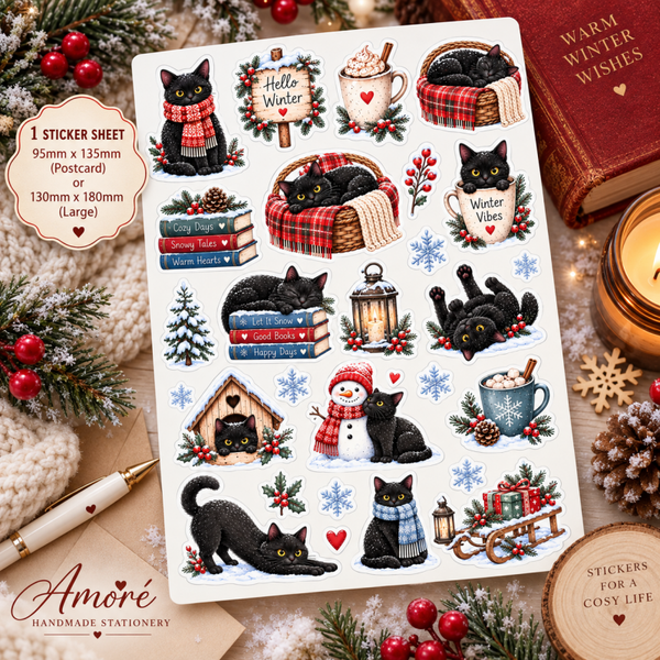 Winter Cats Stickers - Mixed