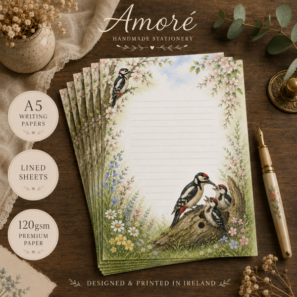 Woodland Woodpeckers A5 Writing Paper Set
