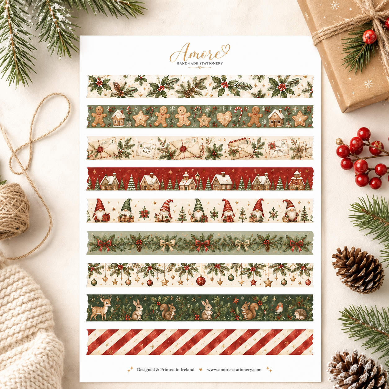 Christmas Merry Mail Stickers - Washi Strips