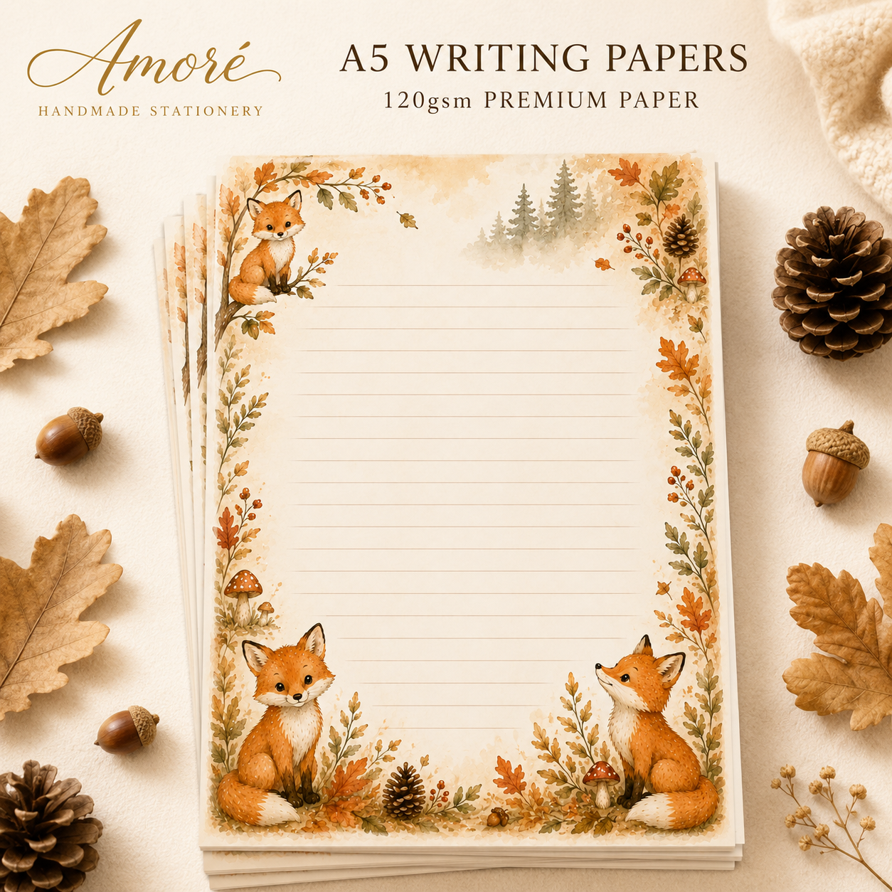Woodland Foxy A5 Writing Paper Set