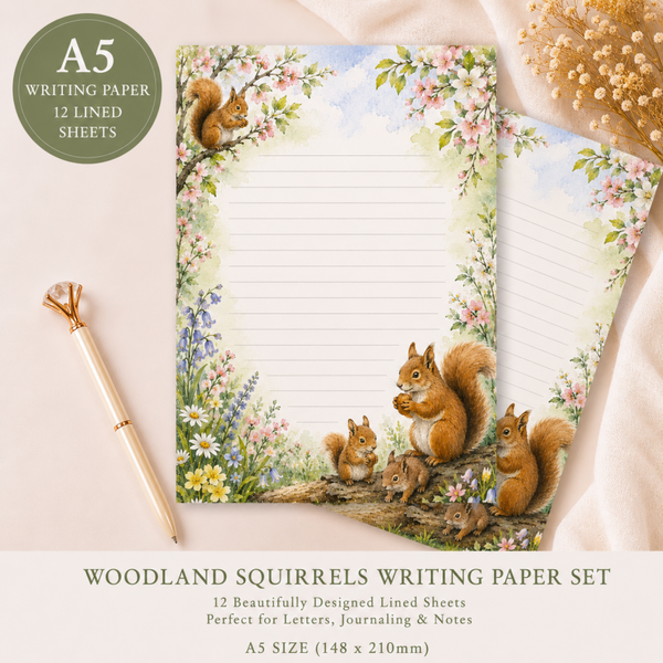 Woodland Squirrels A5 Writing Paper Set