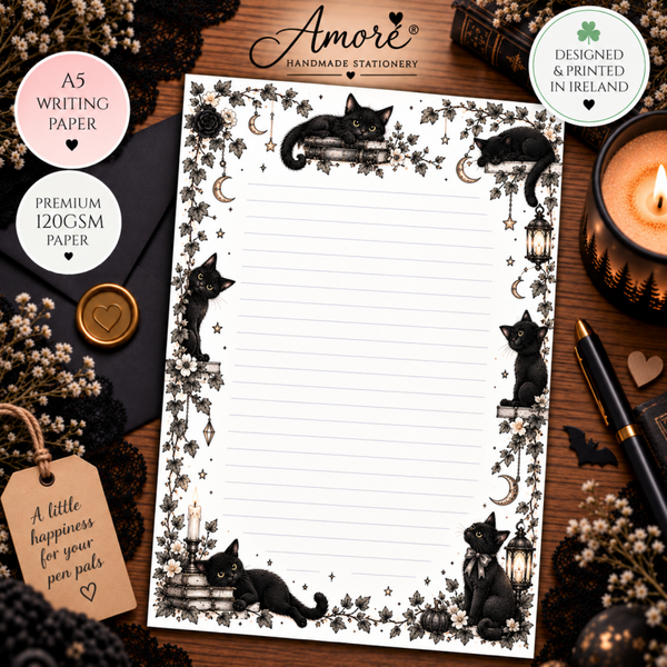 Black Cat A5 Writing Paper Set