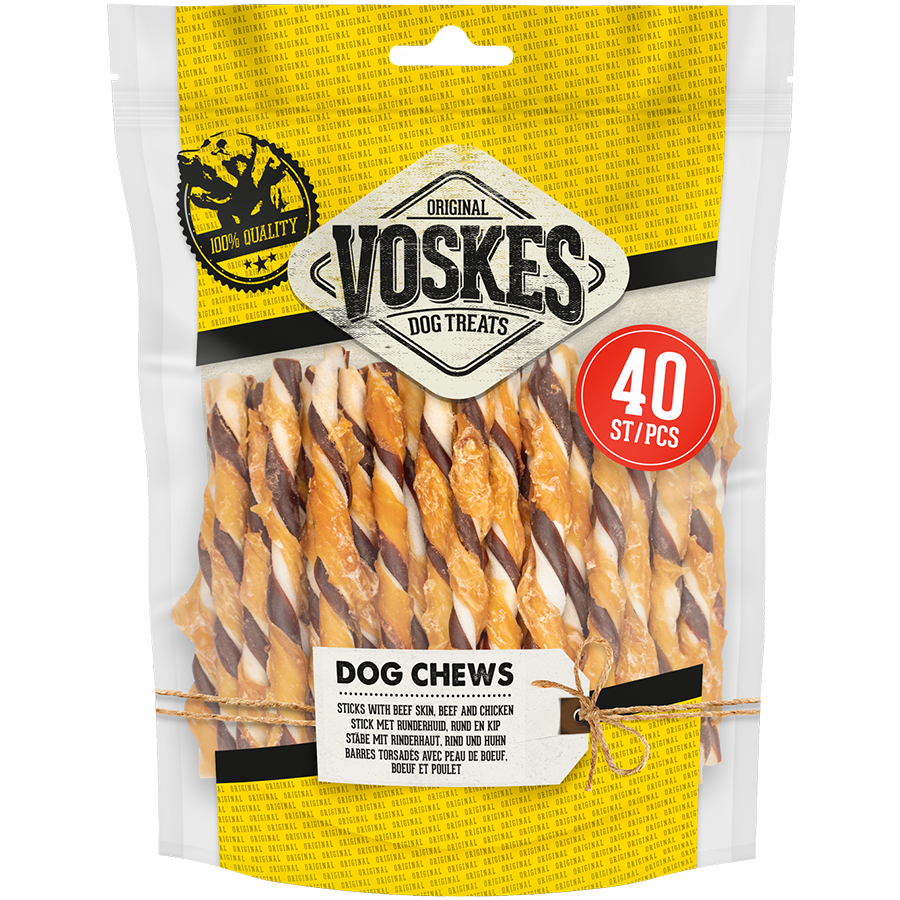 Voskes Sticks Peau de Boeuf, Boeuf&Poulet 40pc