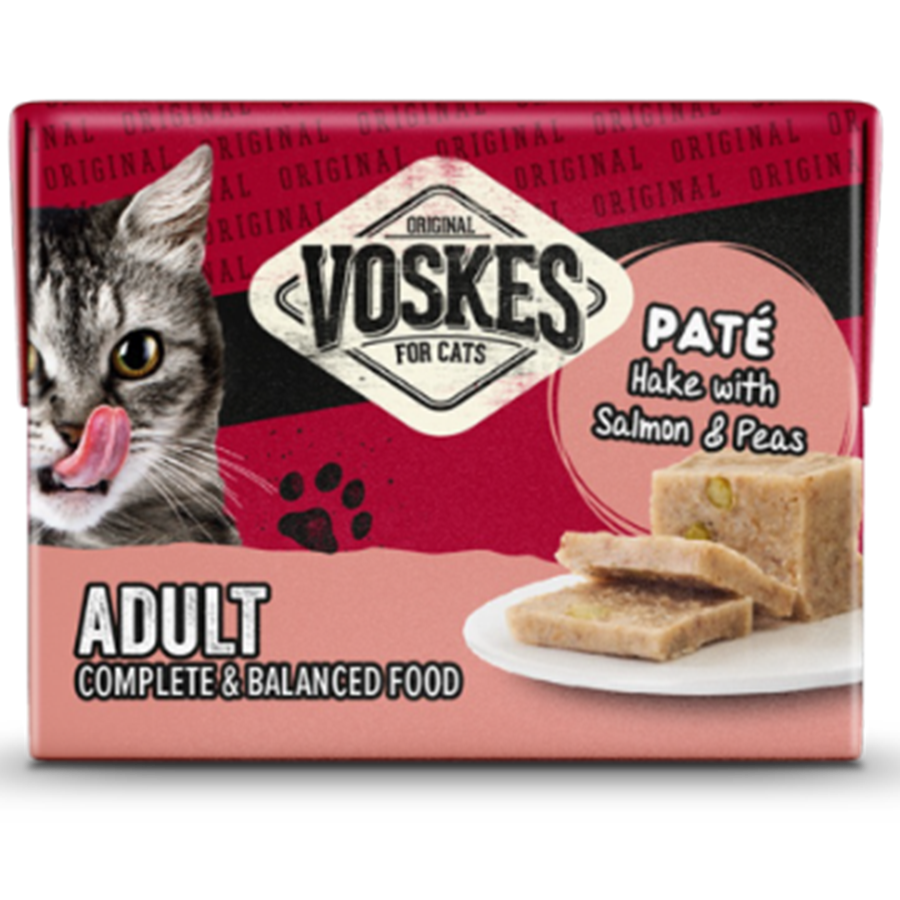 Adulte - Paté colin, saumon & petits pois 85g Voskes