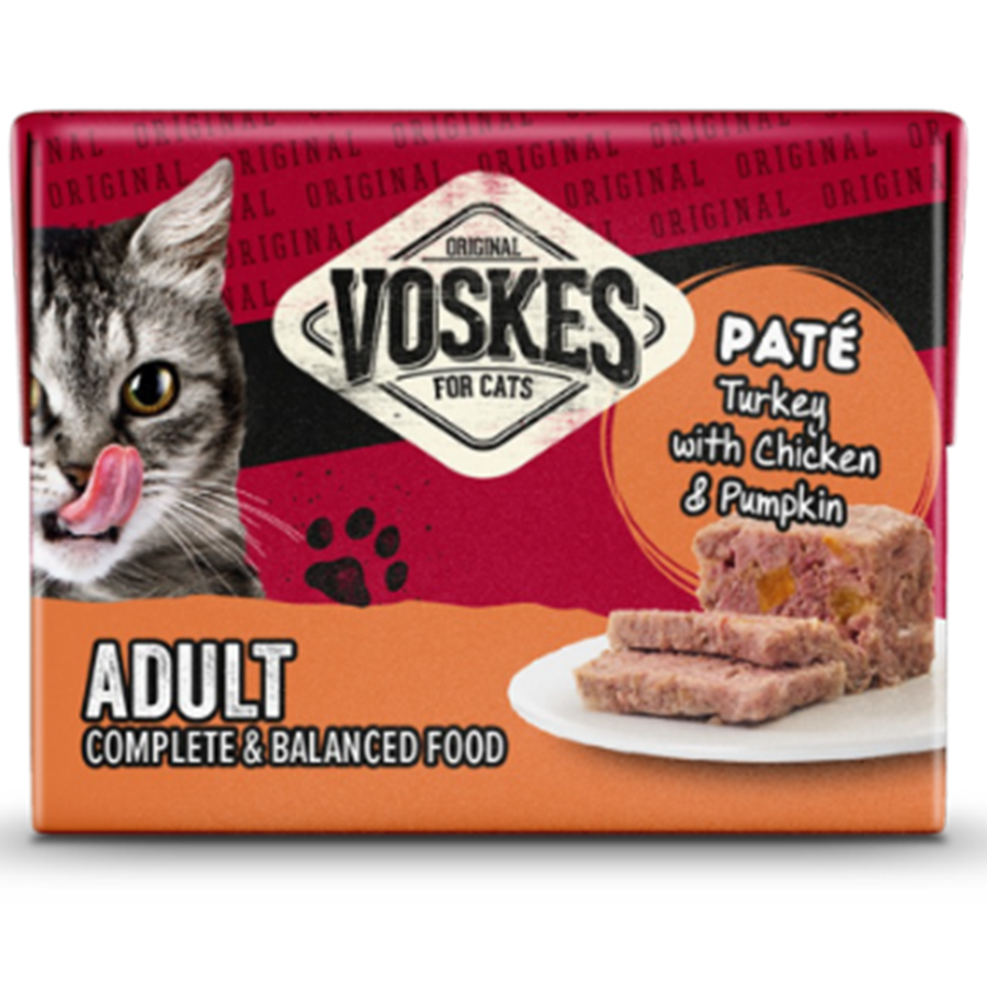 Adulte - Paté dinde, poulet & potiron 85g Voskes