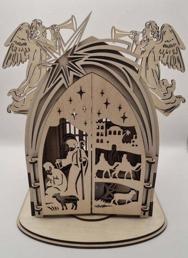 Crèche de Noël avec sa bougie LED