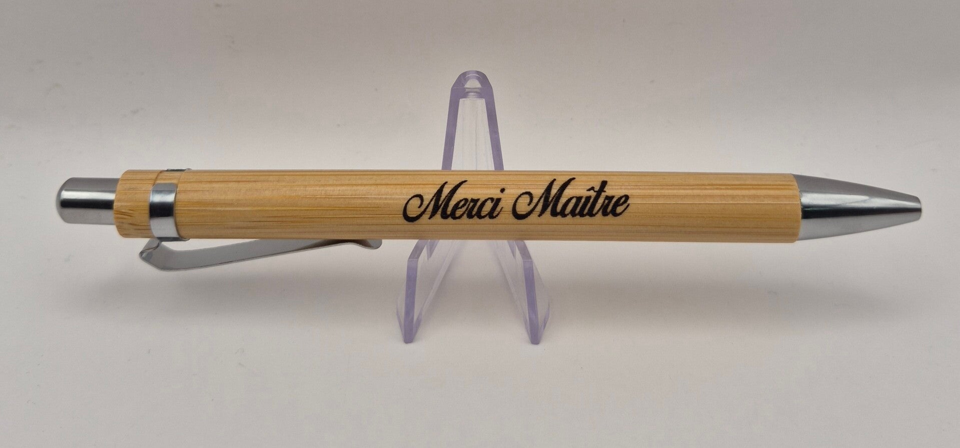 Stylo en Bambou Personnalisé « Merci Maîtresse » ou « Merci Maître »
