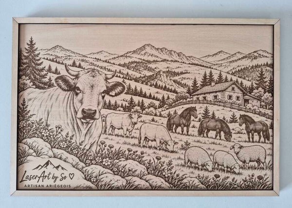 Tableaux décoratifs en bois gravé – Terroir & Traditions Ariégeoises