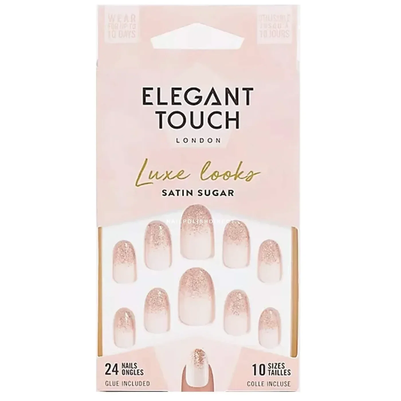 Elegant Touch Luxe Looks Satin Sugar Kunstnägel 24 Stück mit Kleber