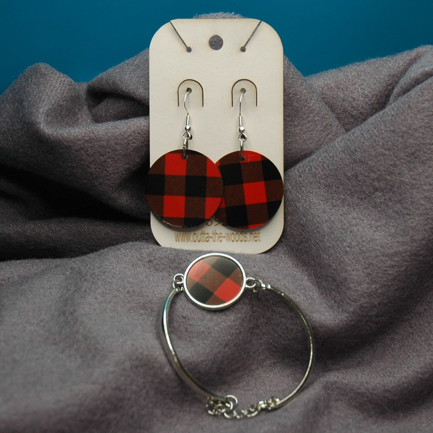 Bracelet Earring Set 02 Buffalo Plaid