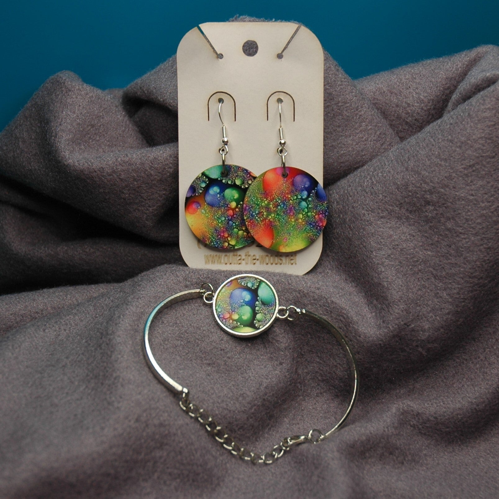 Bracelet Earring Set 05 Colored Bubbles