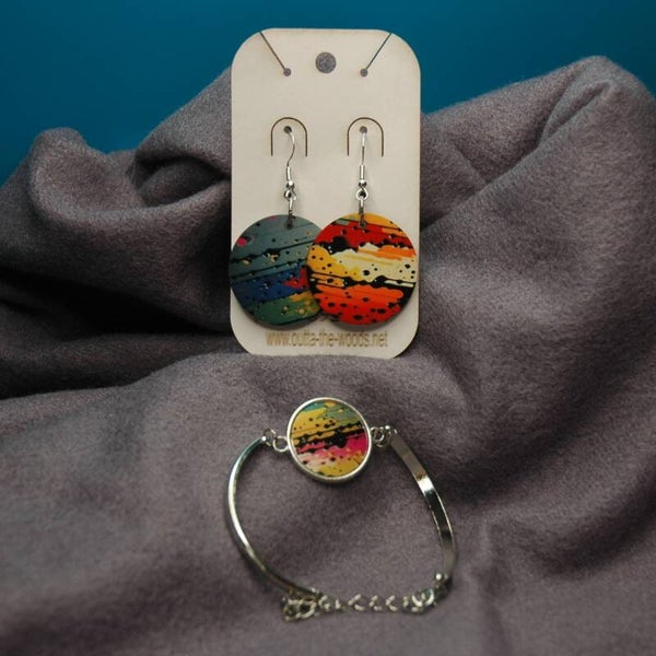 Bracelet Earring Set 08 Funky Sunset Stripes