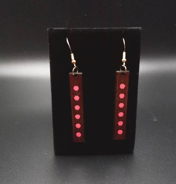 RECTANGLE LONG DROP WITH HEXAGONS  #44