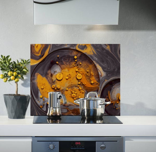 Spatscherm Verf grijs en oranje