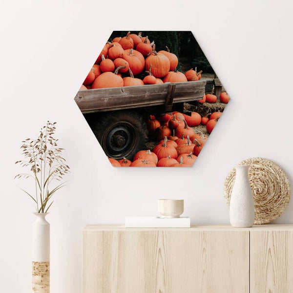 Muur hexagons Pompoen 3