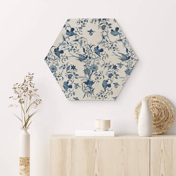Muur hexagons Delfts blauw