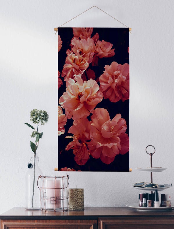 Textielposter Roze bloemen