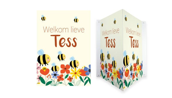 Geboortebord Bloemen en bijen