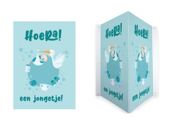 Geboortebord Jongetje Ooievaar