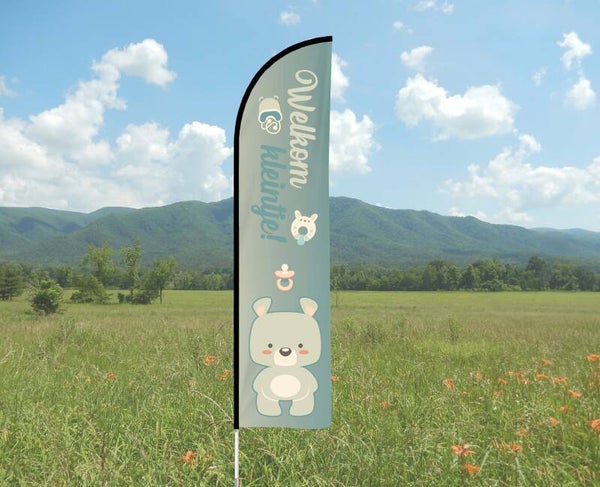 Geboorte beachflag Teddybeer