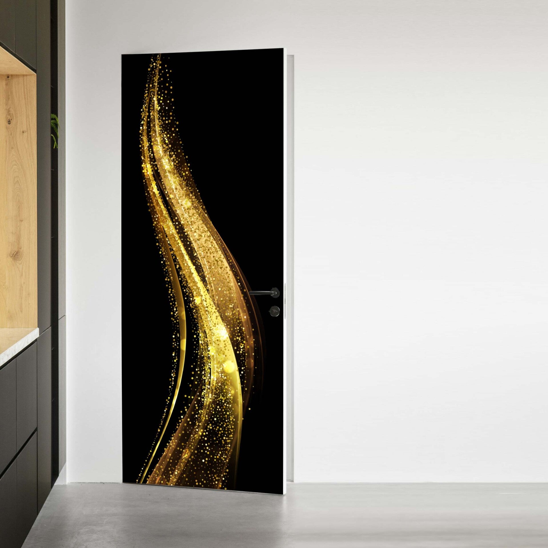 Deursticker Gouden swirls