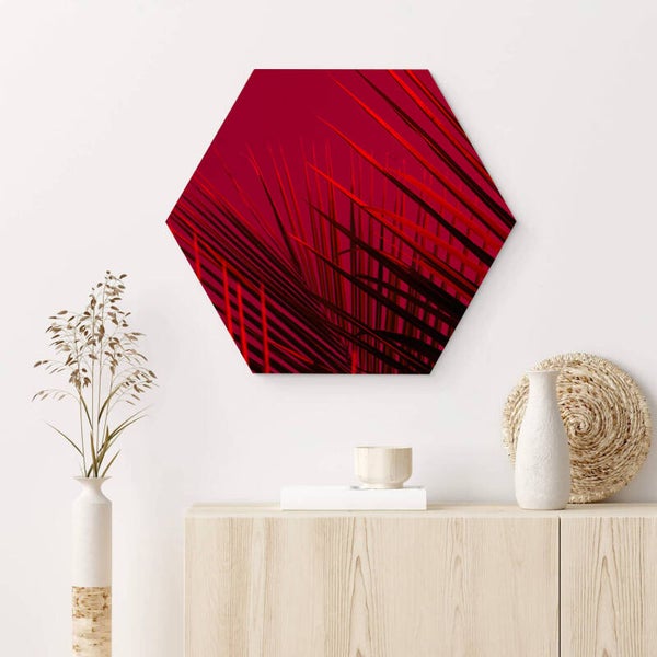 Muur hexagons Rode Plant