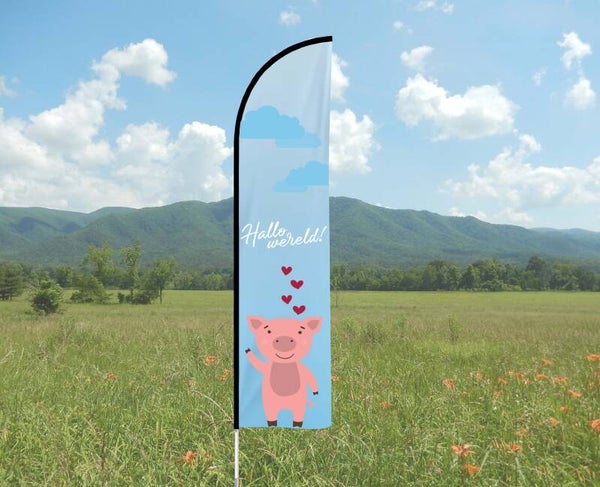 Geboorte beachflag Biggetje