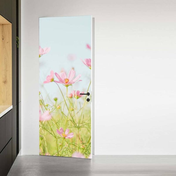 Deursticker Lente bloempjes