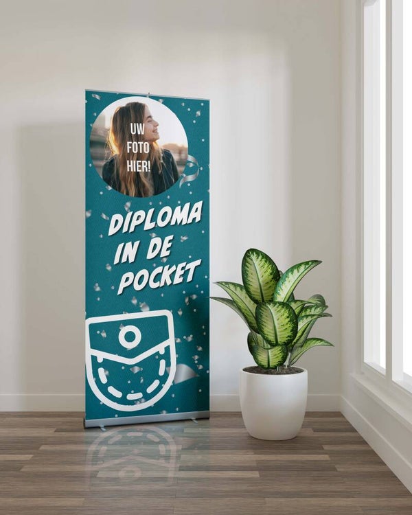 Roll up banner Geslaagd Pocket