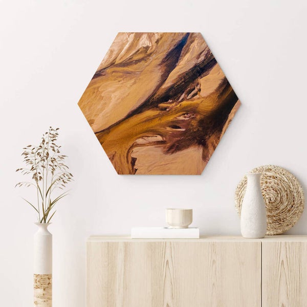 Muur hexagons Bruin verf