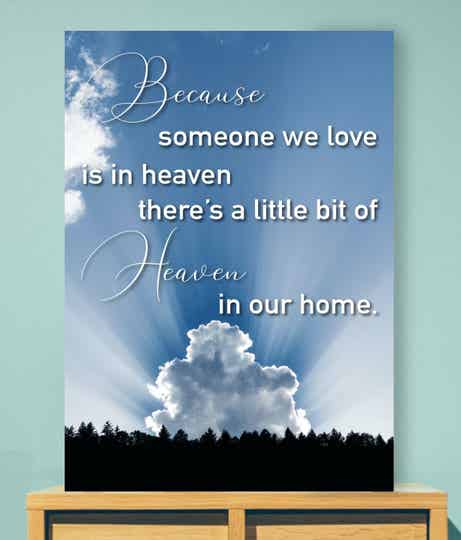Gedenkbord heaven in our home