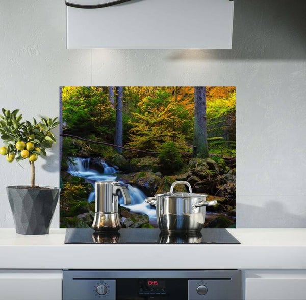 Spatscherm Waterval in bos