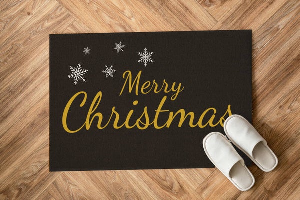 Schoonloopmat Merry Christmas sneeuwvlokken