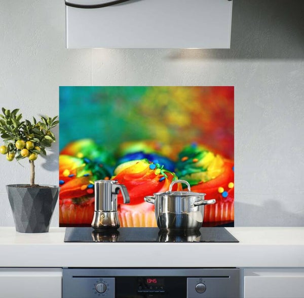 Spatscherm Regenboog cupcakes