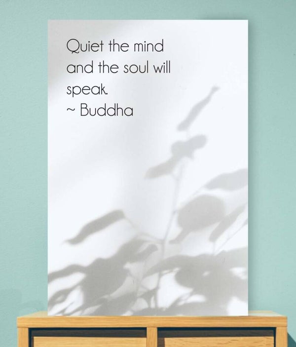 Tekstbord: Quiet the mind