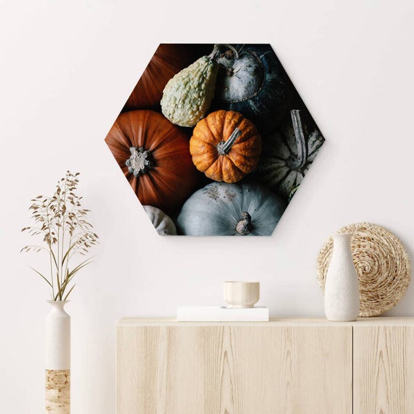 Muur hexagons Pompoen